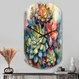 Green Red Cactus Scenery IV - Asymmetric Metal Wall Clock