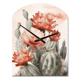 Red Desert Cactus - Asymmetric Metal Wall Clock