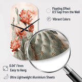 Red Desert Cactus - Asymmetric Metal Wall Clock