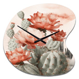 Red Desert Cactus - Asymmetric Metal Wall Clock