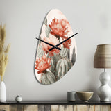 Red Desert Cactus - Asymmetric Metal Wall Clock