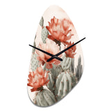 Red Desert Cactus - Asymmetric Metal Wall Clock