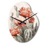 Red Desert Cactus - Asymmetric Metal Wall Clock