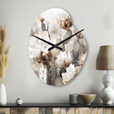 Cream Desert Cactus - Asymmetric Metal Wall Clock