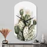 Green Desert Flower Cactus - Asymmetric Metal Wall Clock