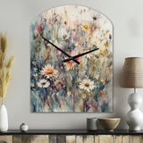 Orange Green Daisy Tranquility - Asymmetric Metal Wall Clock