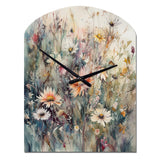 Orange Green Daisy Tranquility - Asymmetric Metal Wall Clock