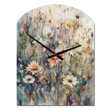 Orange Green Daisy Tranquility - Asymmetric Metal Wall Clock