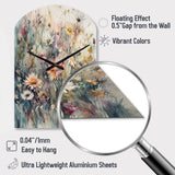 Orange Green Daisy Tranquility - Asymmetric Metal Wall Clock