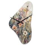 Orange Green Daisy Tranquility - Asymmetric Metal Wall Clock