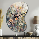 Orange Green Daisy Tranquility - Asymmetric Metal Wall Clock
