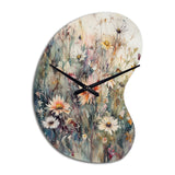 Orange Green Daisy Tranquility - Asymmetric Metal Wall Clock