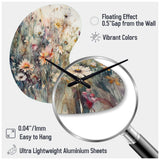 Orange Green Daisy Tranquility - Asymmetric Metal Wall Clock