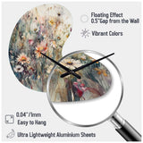 Orange Green Daisy Tranquility - Asymmetric Metal Wall Clock