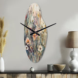 Orange Green Daisy Tranquility - Asymmetric Metal Wall Clock
