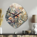 Orange Green Daisy Tranquility - Asymmetric Metal Wall Clock