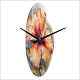 Orange Grey Hibiscus Euphoria II - Asymmetric Metal Wall Clock