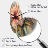 Orange Grey Hibiscus Euphoria II - Asymmetric Metal Wall Clock