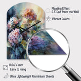 Purple Green Hydrangea II - Asymmetric Metal Wall Clock