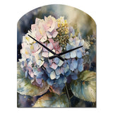 Purple Green Hydrangea III - Asymmetric Metal Wall Clock