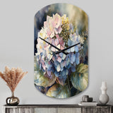 Purple Green Hydrangea III - Asymmetric Metal Wall Clock