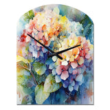 Blue Green Hydrangea - Asymmetric Metal Wall Clock