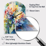 Blue Green Hydrangea - Asymmetric Metal Wall Clock