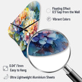 Blue Green Hydrangea - Asymmetric Metal Wall Clock