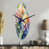 Blue Green Hydrangea - Asymmetric Metal Wall Clock