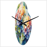 Blue Green Hydrangea - Asymmetric Metal Wall Clock