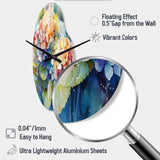 Blue Green Hydrangea - Asymmetric Metal Wall Clock