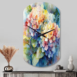 Blue Green Hydrangea - Asymmetric Metal Wall Clock