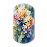 Blue Green Hydrangea - Asymmetric Metal Wall Clock