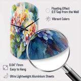 Blue Green Hydrangea - Asymmetric Metal Wall Clock