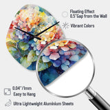 Blue Green Hydrangea - Asymmetric Metal Wall Clock
