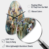 Purple Green Wild Iri S I - Asymmetric Metal Wall Clock