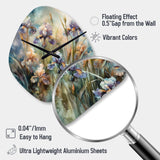 Purple Green Wild Iri S I - Asymmetric Metal Wall Clock