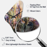Purple Green Wild Iri S II - Asymmetric Metal Wall Clock