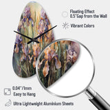 Purple Green Wild Iri S II - Asymmetric Metal Wall Clock
