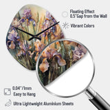 Purple Green Wild Iri S II - Asymmetric Metal Wall Clock