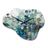 Green Leaf Foliage III - Asymmetric Metal Wall Clock