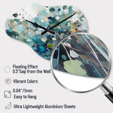 Green Leaf Foliage III - Asymmetric Metal Wall Clock
