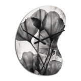 Tropical Ginkgo Leaves II - Asymmetric Metal Wall Clock