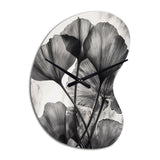 Tropical Ginkgo Leaves II - Asymmetric Metal Wall Clock