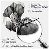Tropical Ginkgo Leaves II - Asymmetric Metal Wall Clock