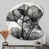 Tropical Ginkgo Leaves II - Asymmetric Metal Wall Clock