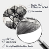 Tropical Ginkgo Leaves II - Asymmetric Metal Wall Clock