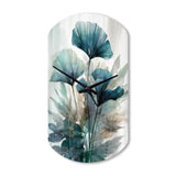 Tropical Palm Leaves Ginkgo II - Asymmetric Metal Wall Clock