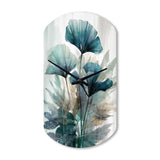 Tropical Palm Leaves Ginkgo II - Asymmetric Metal Wall Clock