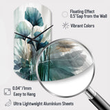Tropical Palm Leaves Ginkgo II - Asymmetric Metal Wall Clock